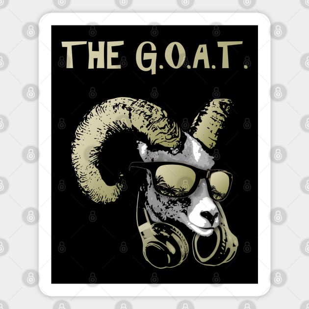 The Goat Cool Cool and Funny Music Animal with Headphones and Sunglasses Magnet by Nerd_art